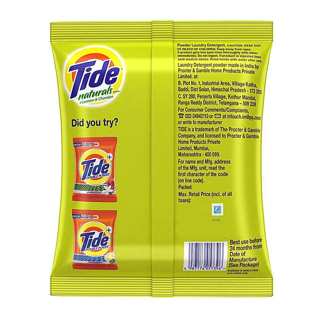 Tide Naturals Detergent Powder Lemon & Chandan: 1 kg