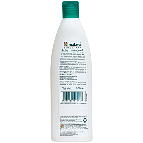 Himalaya Baby Massage Oil - With Olive Oil & Winter Cherry, 200 ml