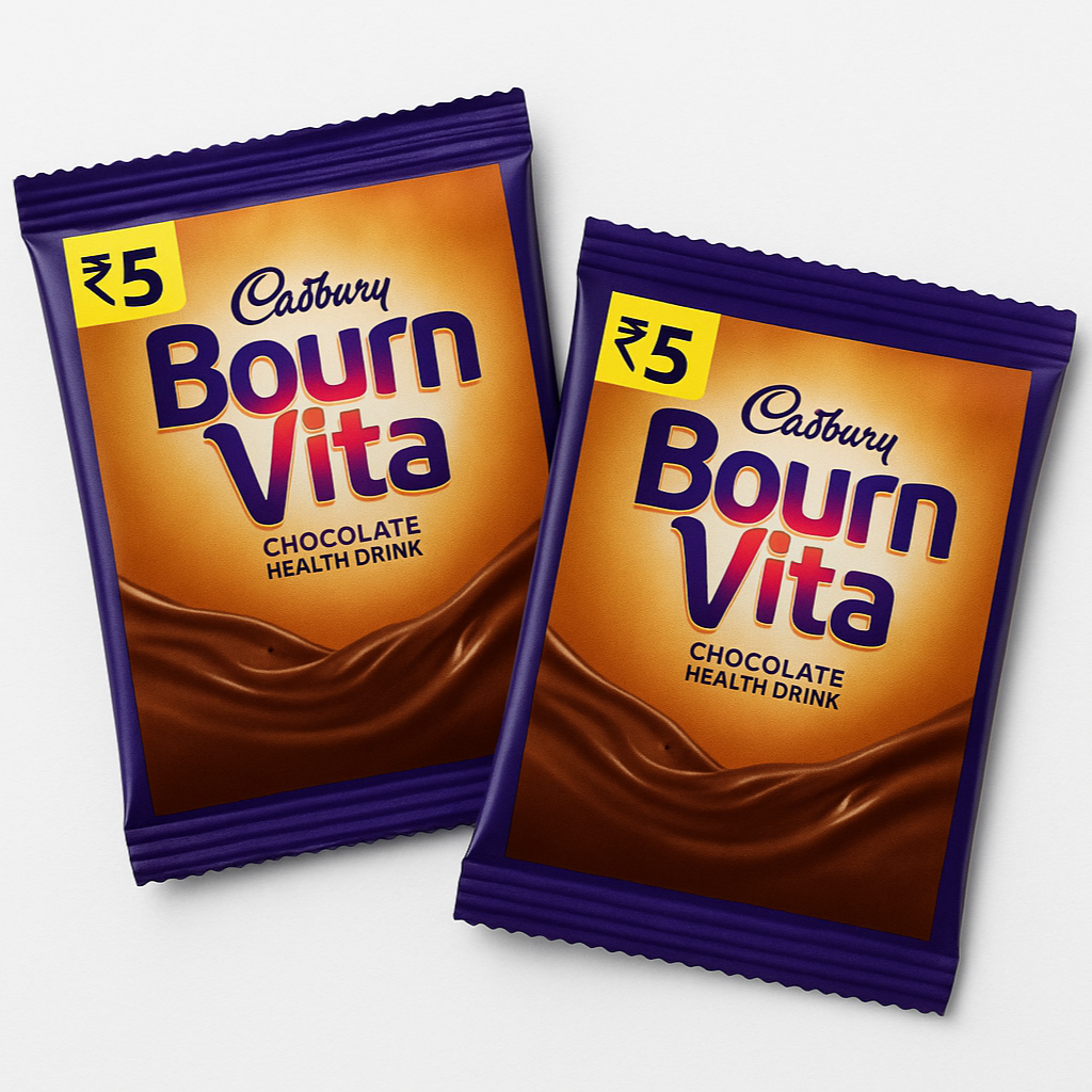 i want cadbury bornvita satches 5rs pack of two with white bacground square image