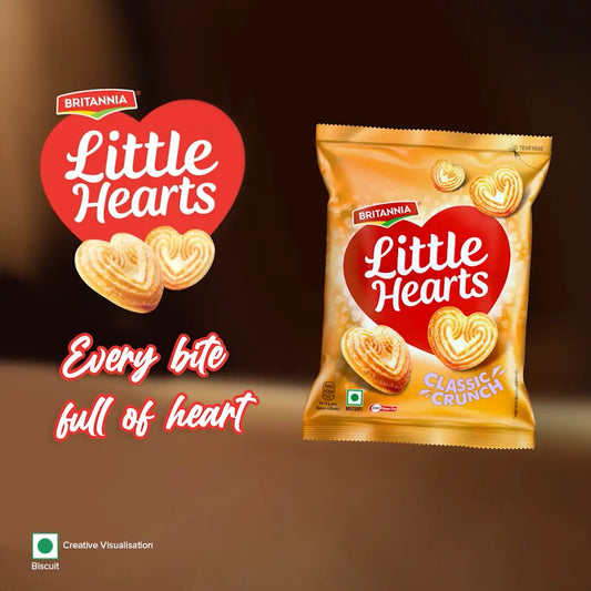Britannia Little Hearts Classic Crunch Biscuits, 70 g