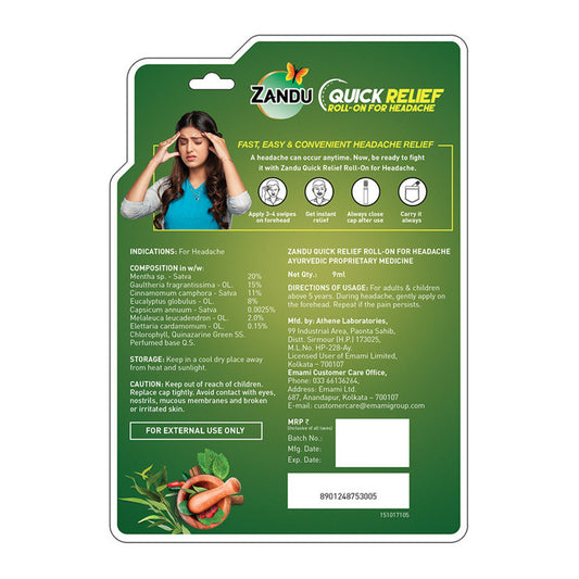Zandu Quick Relief Roll On 9 ml