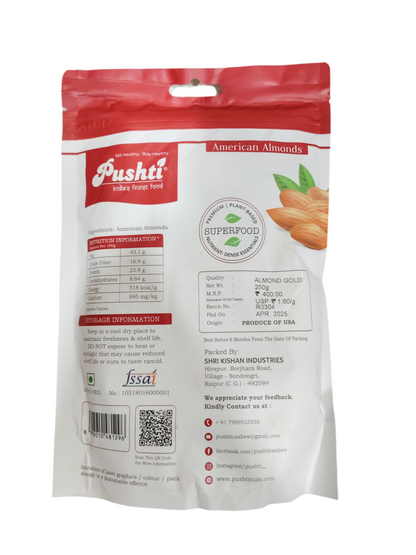 Pushti Almonds (Badam) 250 g