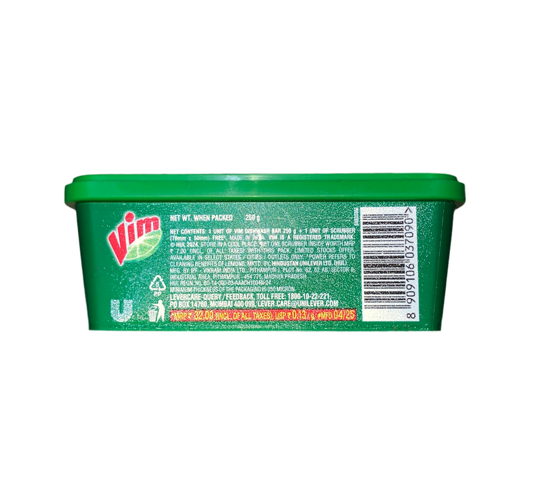 vim dish bar with free scruber 250g