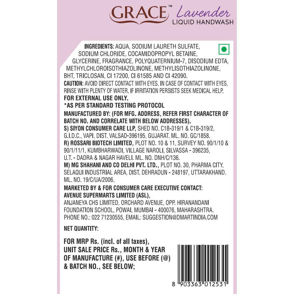 Grace Liquid Handwash Lavender: 750 ml