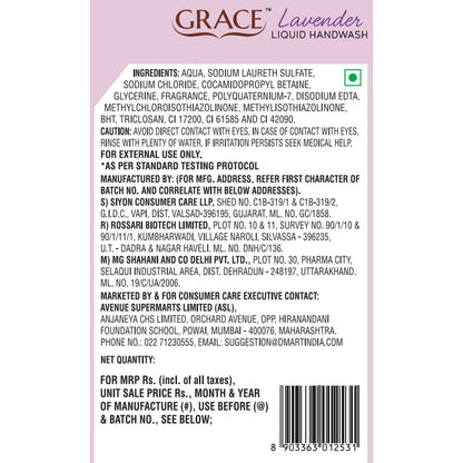 Grace Liquid Handwash Lavender: 750 ml