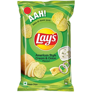 Lay's American Style Cream & Onion Potato Chips, 82 g