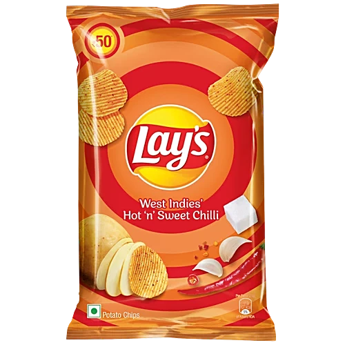 Lay's West Indies Hot N Sweet Potato Chips - Crispy Chips & Snacks, 82 g