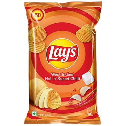 Lay's West Indies Hot N Sweet Potato Chips - Crispy Chips & Snacks, 82 g