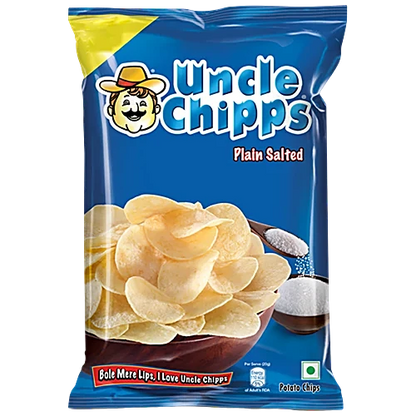 Uncle chipps Plain Salted Potato Chips, 80 g