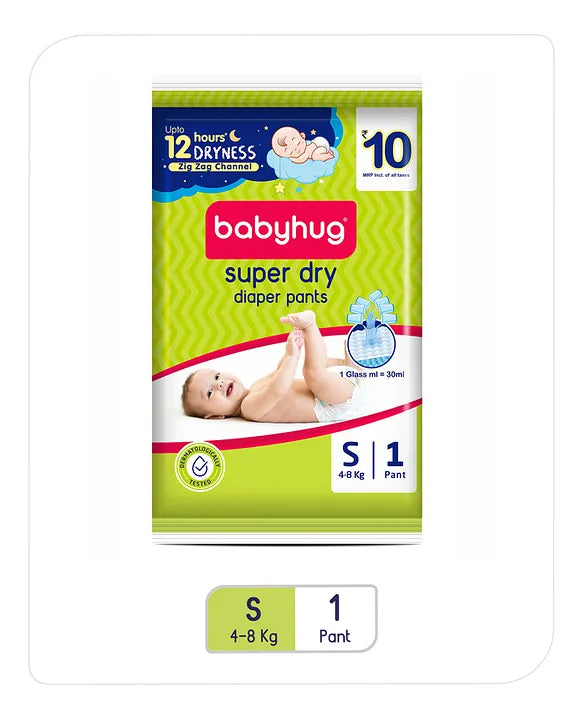 Babyhug Super Dry Pant Style Diaper Small (S) Size - 1 Piece