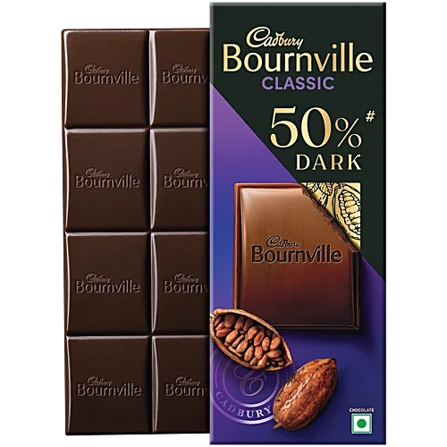 Cadbury Bournville Rich Cocoa 50% Dark Chocolate Bar, 75 g