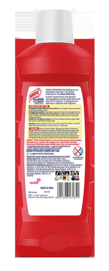 Harpic Disinfectant Lemon Fresh Bathroom Cleaner 250 ml