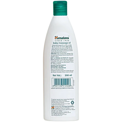 Himalaya Baby Massage Oil - With Olive Oil & Winter Cherry, 200 ml