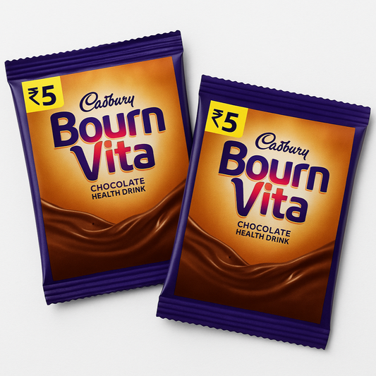 i want cadbury bornvita satches 5rs pack of two with white bacground square image 