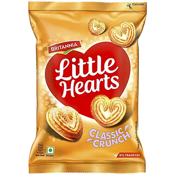Britannia Little Hearts Classic Crunch Biscuits, 70 g