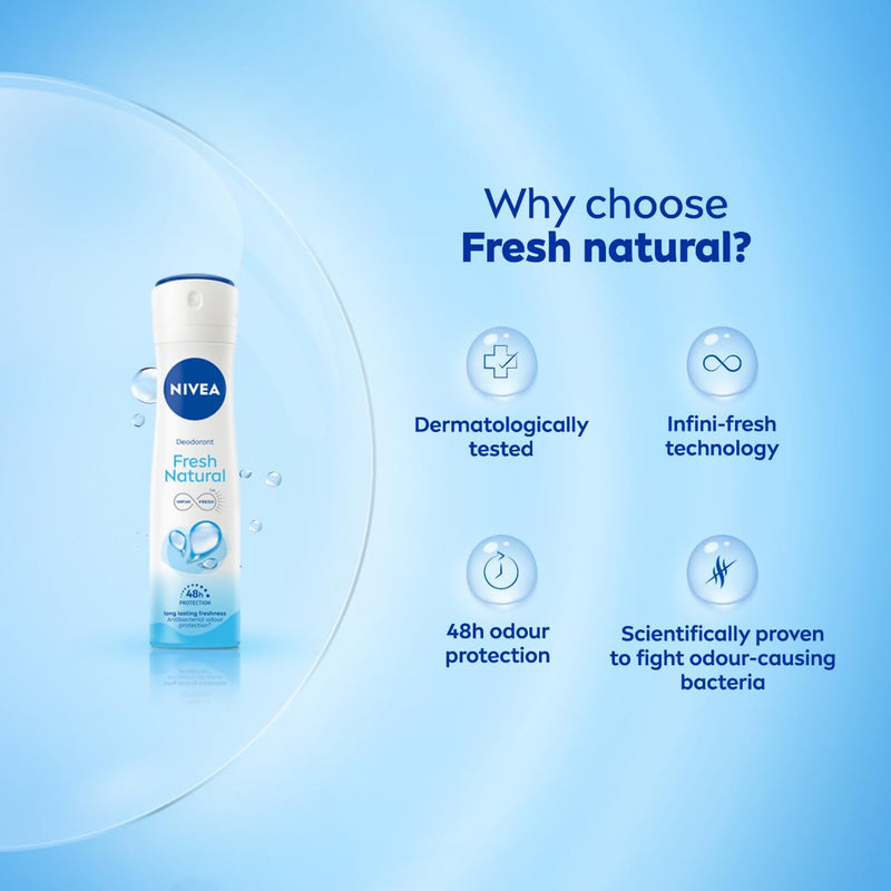 NIVEA Women Fresh Natural Deodorant Spray, 150Ml