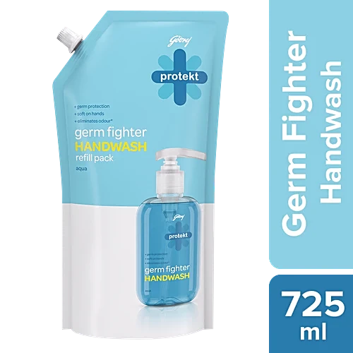 Godrej Protekt Germ Fighter Handwash - Aqua, 725 ml
