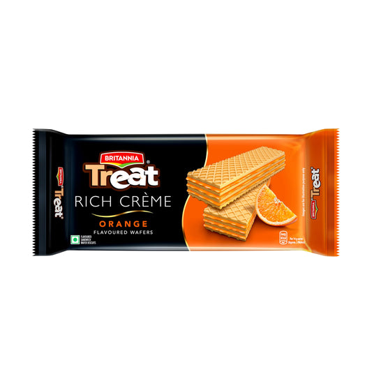Britannia Treat Rich Creme Orange Flavoured Wafers, 55 g